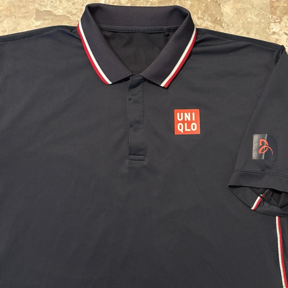 Uniqlo Novak Djokovic Polo Shirt Mens Medium Short Sleeve DRY EX Tennis